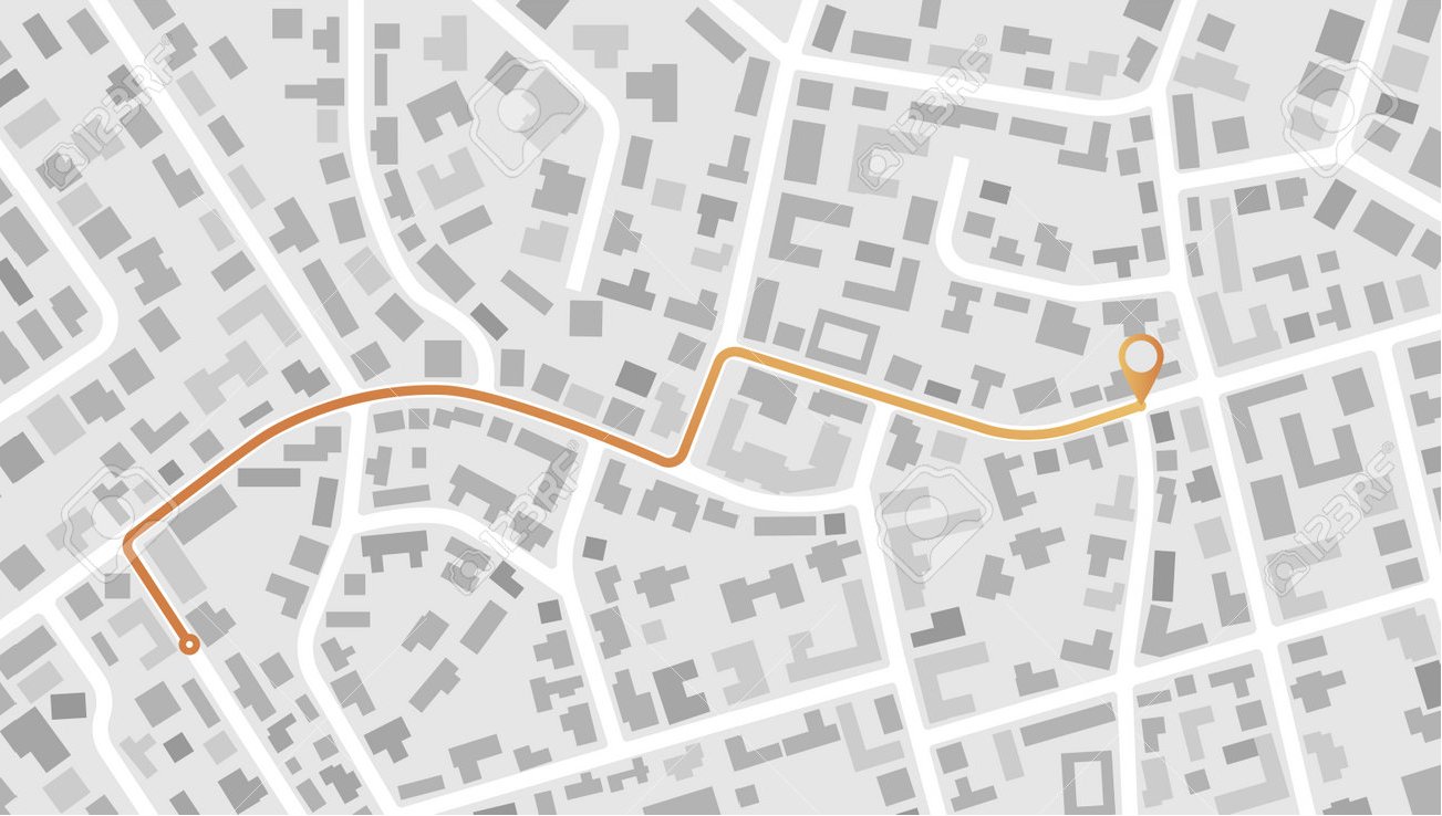 Mapa com o caminho até ao hotel